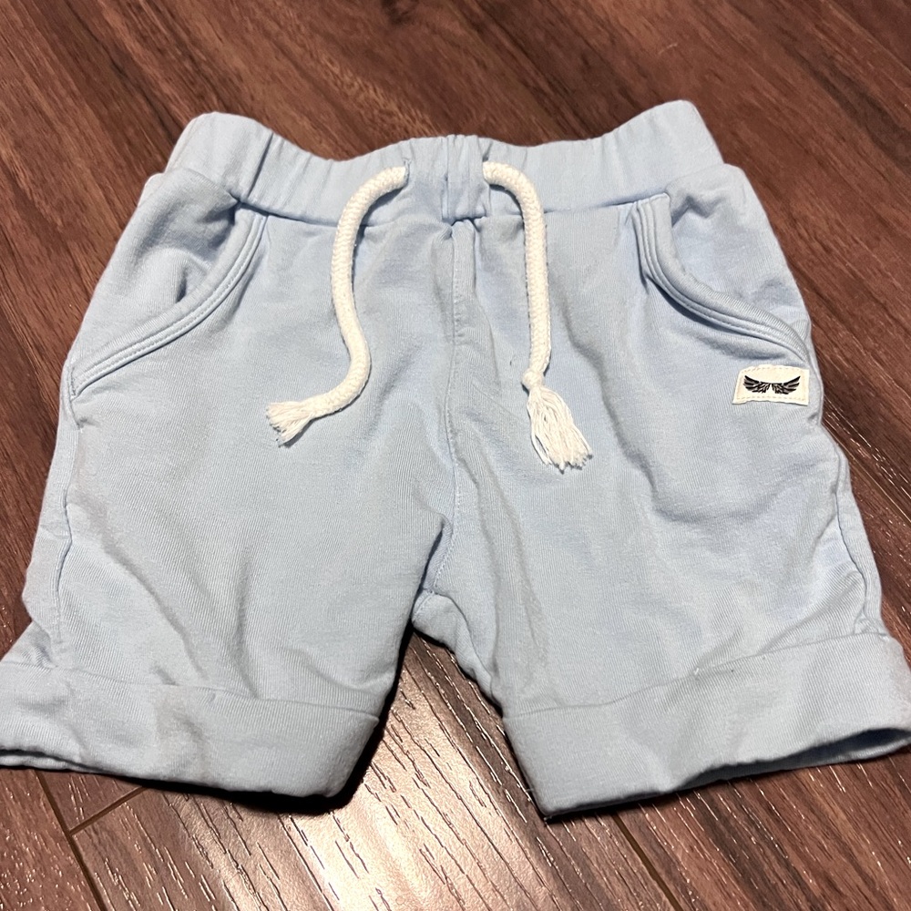 3T Free Birdees BLUE HAREM SHORTS W/POCKETS - BAMBOO/COTTON/SPANDEX FRENCH TERRY